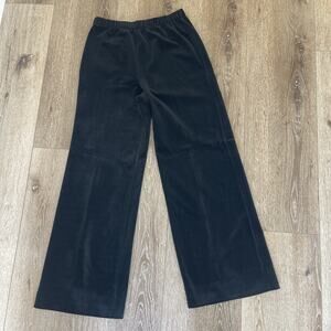 Vintage 90s Y2K Act III Velvet Wide Leg Pants Black Pull On Size Small Basic